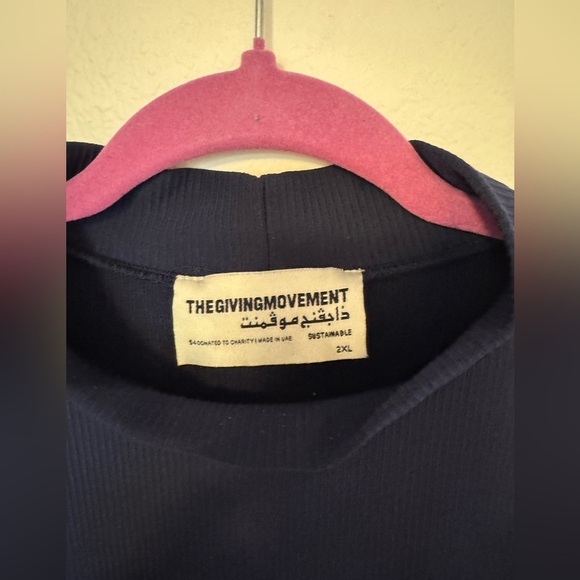 The Giving Movement Long Sleeve Turtleneck Shirt Ribbed Blue Size 2X Unisex EUC - Picture 6 of 10